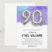 90. Geburtstagsparty Einladung (Vorne/Hinten)