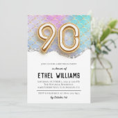 90. Geburtstagsparty Einladung (Stehend Vorderseite)