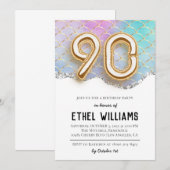90. Geburtstagsparty Einladung (Vorne/Hinten)