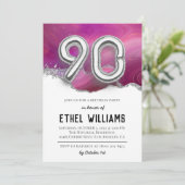 90. Geburtstagsparty Einladung (Stehend Vorderseite)