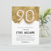 90. Geburtstagsparty Einladung (Stehend Vorderseite)