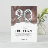 90. Geburtstagsparty Einladung (Stehend Vorderseite)