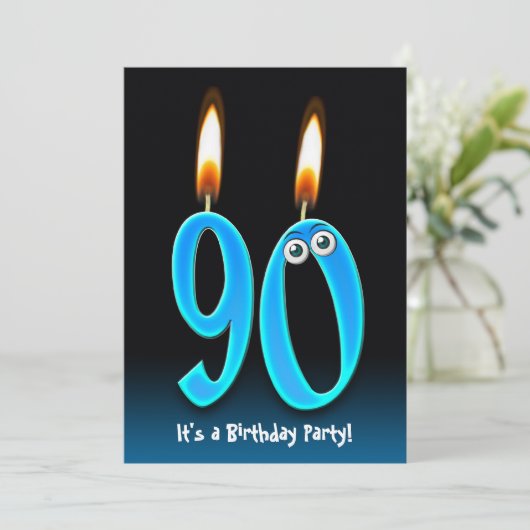 90. Geburtstagsparty Einladung (Stehend Vorderseite)