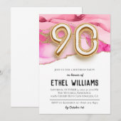 90. Geburtstagsparty Einladung (Vorne/Hinten)