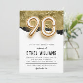 90. Geburtstagsparty Einladung (Stehend Vorderseite)