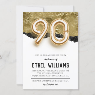 90. Geburtstagsparty Einladung