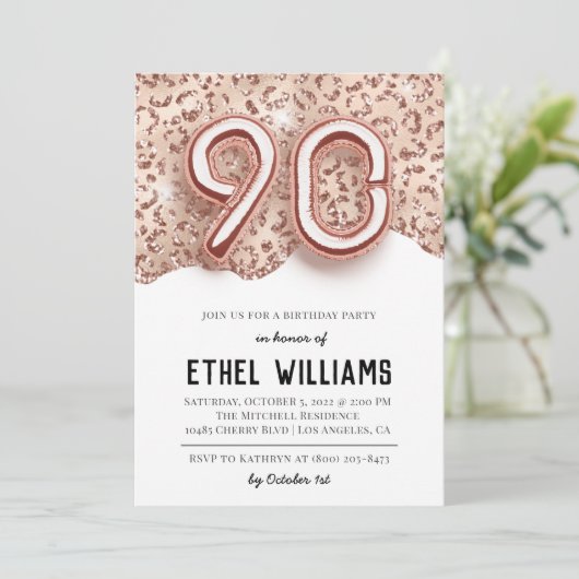 90. Geburtstagsparty Einladung (Stehend Vorderseite)