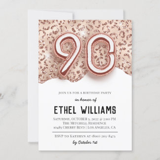 90. Geburtstagsparty Einladung