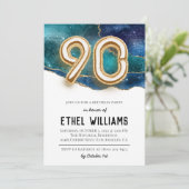 90. Geburtstagsparty Einladung (Stehend Vorderseite)