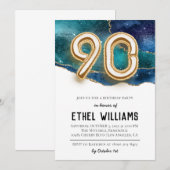 90. Geburtstagsparty Einladung (Vorne/Hinten)