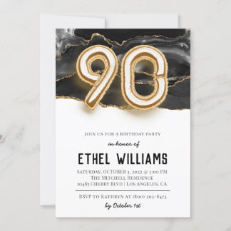 90. Geburtstagsparty Einladung