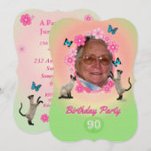 90. Geburtstagsparty Einladung (Vorne/Hinten)