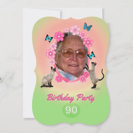 90. Geburtstagsparty Einladung (Vorderseite)