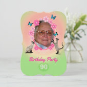 90. Geburtstagsparty Einladung (Stehend Vorderseite)