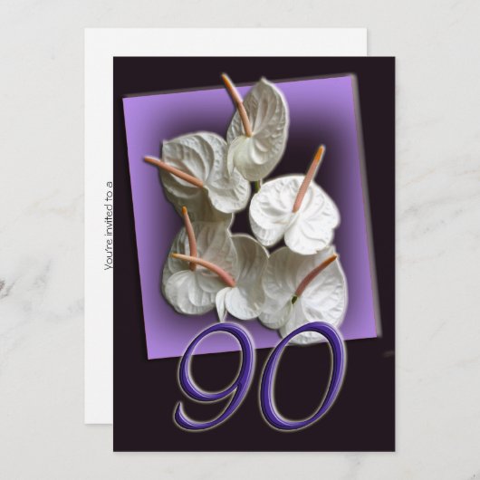 90. Geburtstagsparty Einladung - Antherien (Vorne/Hinten)