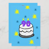 90. Geburtstagsparty Einladung Cake & 90 Candle (Vorne/Hinten)