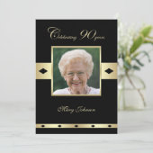 90. Geburtstagsparty Einladung Foto 90. (Stehend Vorderseite)