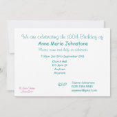 90. Geburtstagsparty Einladung - White Callas (Rückseite)