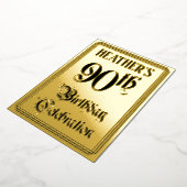 90. Geburtstagsparty — Elegantes Script + Individu Folieneinladung (Gedreht)