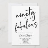 90. Geburtstagsparty & Fabulous Minimal 90. Einladung (Vorderseite)