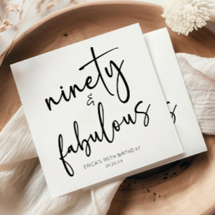 90. Geburtstagsparty & Fabulous Minimal 90. Serviette