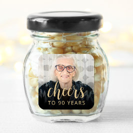 90. Geburtstagsparty Foto Cheers Quadratischer Aufkleber