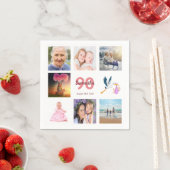 90. Geburtstagsparty Foto Collage Serviette (Beispiel)