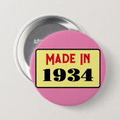90. Geburtstagsparty geboren 1934 90 Button (Vorne & Hinten)