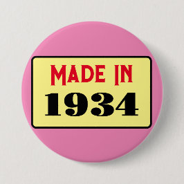 90. Geburtstagsparty geboren 1934 90 Button