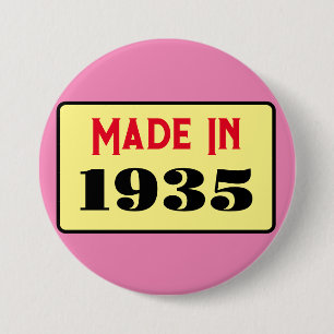 90. Geburtstagsparty geboren 1935 90 Button