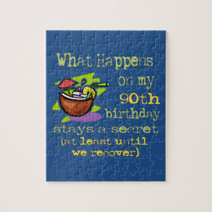 90. Geburtstagsparty Geschenke. Was passiert auf m Puzzle