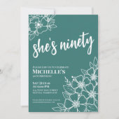 90. Geburtstagsparty in Flora Einladung (Vorderseite)