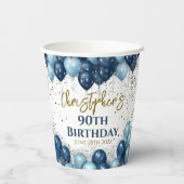 90. Geburtstagsparty Marineballons Pappbecher (Rückseite)