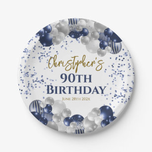 90. Geburtstagsparty Marineballons Pappteller