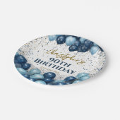 90. Geburtstagsparty Marineballons Pappteller (Schrägansicht)