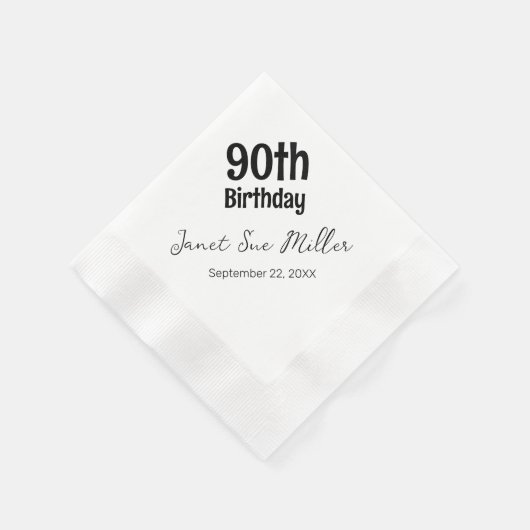 90. Geburtstagsparty Paper Napkins Serviette (Ecke)
