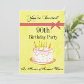 90. Geburtstagsparty Personalisierte Einladung (Stehend Vorderseite)