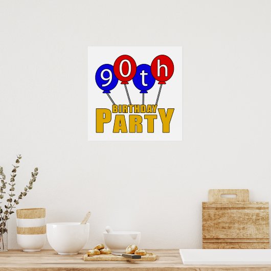 90. Geburtstagsparty Poster (Küche)