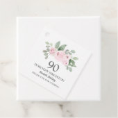 90. Geburtstagsparty Rosa Eukalyptus Geschenkanhänger (Beispiel)
