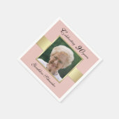 90. Geburtstagsparty Rose Gold Foto Serviette (Ecke)
