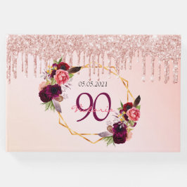 90. Geburtstagsparty Rose Gold geometrisch Gästebuch