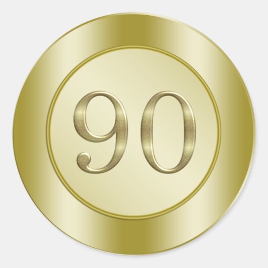 90. Geburtstagsparty Runder Aufkleber (Vorderseite)