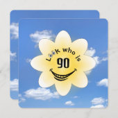 90. Geburtstagsparty Sommersonne Einladung (Vorne/Hinten)