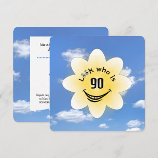 90. Geburtstagsparty Sommersonne Einladung