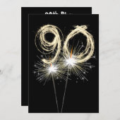 90. Geburtstagsparty Sparkler Einladung (Vorne/Hinten)