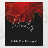 90. Geburtstagsparty Weinetikett (Einzelnes Label)