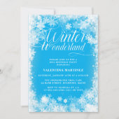 90. Geburtstagsparty Winterwonderland Schneeflocke Einladung (Vorderseite)