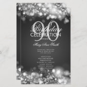 90. Geburtstagsprogramm Leuchten Silver mit Menü (Vorne/Hinten)