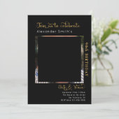 90. Geburtstagsschwarze Einladung (Stehend Vorderseite)