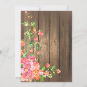 90. Geburtstagsüberraschung Brunch Rustikales Blum Einladung (Rückseite)